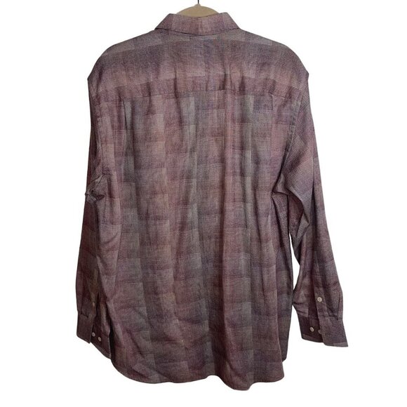 Jhane Barnes Vintage Mens Shirt Size Large Pink Woven Japanese Fabric Collared - Picture 2 of 8